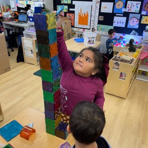 Student with Magnatiles