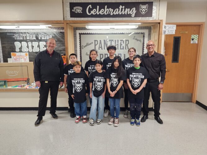 Assistant Principals Mr. Los and Mr. Granadillo   Grade 6 Students:  Yolany C.M., Kevyn C., Maria E., Emanuel J.G., Jose M., Maria P.V., Dylan P.A., Mateo S.C., Zoe V.